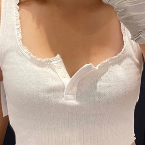 AE eyelet white tank
